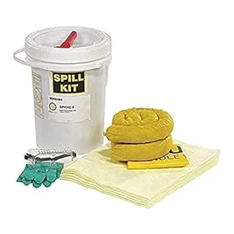 SPILLTECH Spill Kit: 5 gal Volume Absorbed Per Kit, (10) Absorbent Pads/(2) Absorbent Socks, White