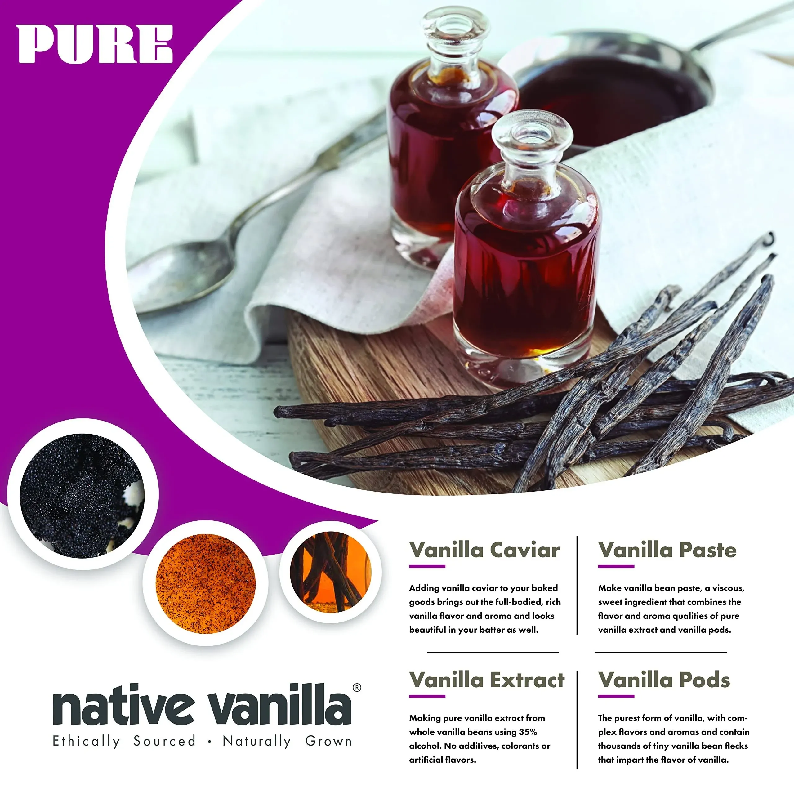 Native Vanilla Grade B Tahitian Vanilla Beans