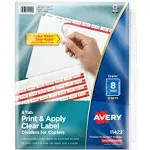 Avery Index Maker 5 Sets of 8-Tab White Dividers with Clear Label Strip (11422)