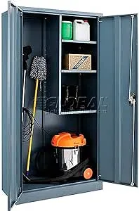 Global Industrial Unassembled Janitorial Cabinet, 36x18x72, Gray