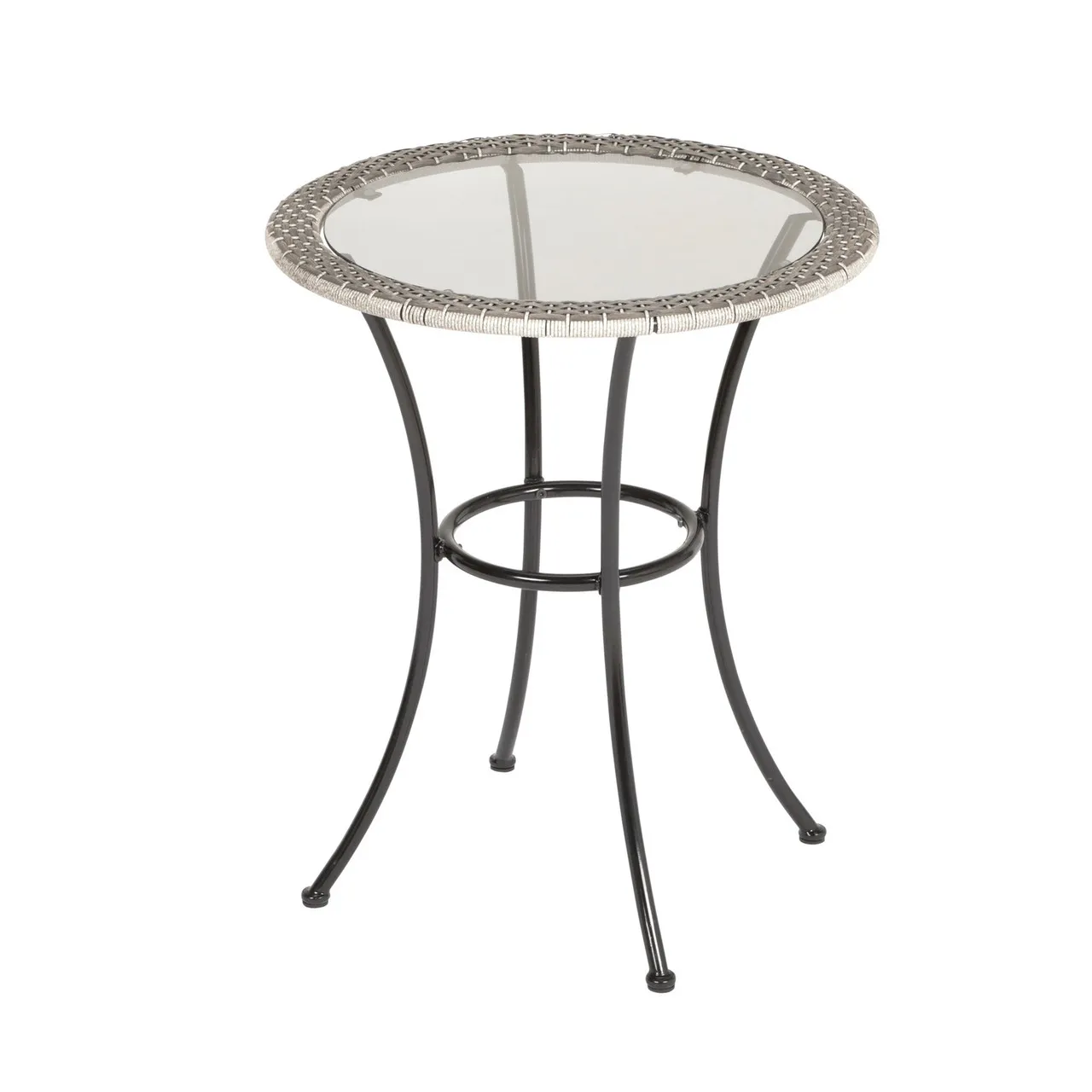 Four Seasons Courtyard Gray Marbella Wicker Bistro Table, 24"