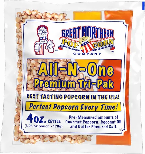 All-in-One Premium Tri-Pack Popcorn - 10.75-Ounce Movie Theater Popcorn for C...