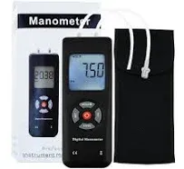 Manometer Dual-Port Manometer Gas Pressure Tester Professional Digital HVAC A...