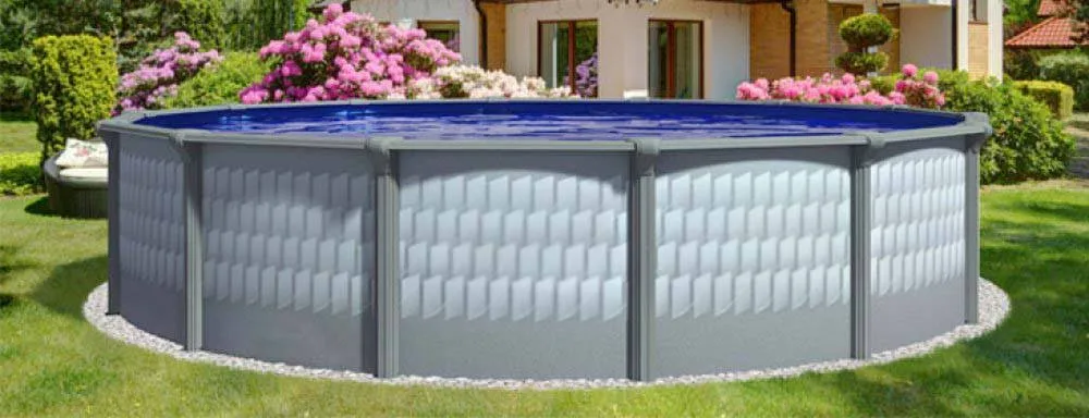 Lake Effect Pools Testudo 24' Round x 52 inch Resin Protected Steel Above Ground Swimming Pool