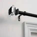 Exclusive Home Prism 1 inch Curtain Rod and Finial Set, Matte Black, Adjustable 66 inch-120 inch, Size: 66-120