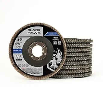 BHA Zirconia Grinding and Sanding Flap Discs T29, 4-1/2&#034; x 7/8&#034;, 80 Grit - 10...