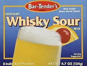 Bar-Tenders Instant Whiskey Sour Cocktail Mix, Net Wt. 4.7 oz. (8 pouches)