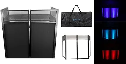 Rockville ROCKBOOTH XL DJ Event Booth Facade W/Built in Table+Travel Bag+Scrims