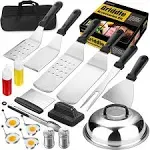 19pcs Griddle Accessories Kit, Flat Top Grill Accessories Set for Blackstone and Camp Chef, Griddle Tools with Extra Large Griddle Spatula and Griddle