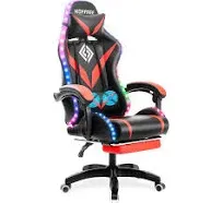 Ergonomic Memory Foam Gaming Chair With Massage, LED RGB Lights, Linkage Armrest   Red/Black From Ddmyperfect, $232.43 | DHgate.Com