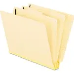 Manila End Tab Classification Folders, 2 Dividers, Letter Size, Manila, 10/Box