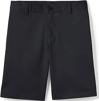 Lands' End School Uniform Boys Plain Front Blend Chino Shorts - 20 - Black