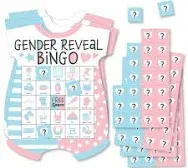 Big Dot of Happiness Baby Gender Reveal Picture Bingo Cards and Markers