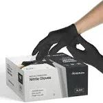 FifthPulse Nitrile Exam Latex Free & Powder Free Gloves, Black, 50/BX, Medium