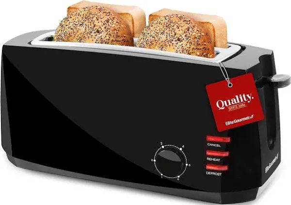 Elite Gourmet 4-Slice Long-Slot Toaster