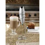 BonJour Coffee Stainless Steel Hand-Held Battery-Operated Beverage Whisk / Milk Frother, Silver