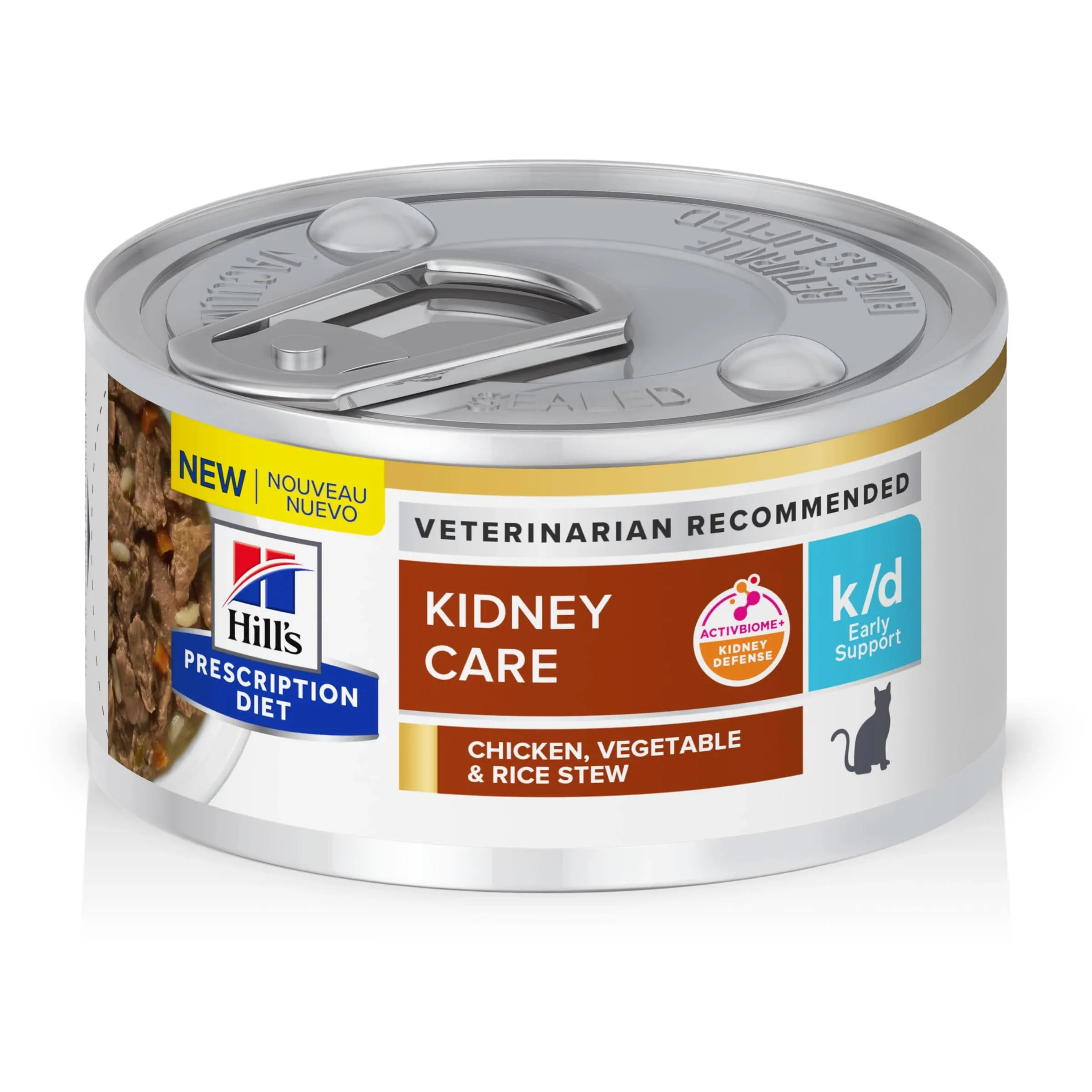 Hill&s Prescription Diet K/D Early Support Chicken, Vegetable Rice Stew Canned Cat Food - 2.9 oz, Case of 24