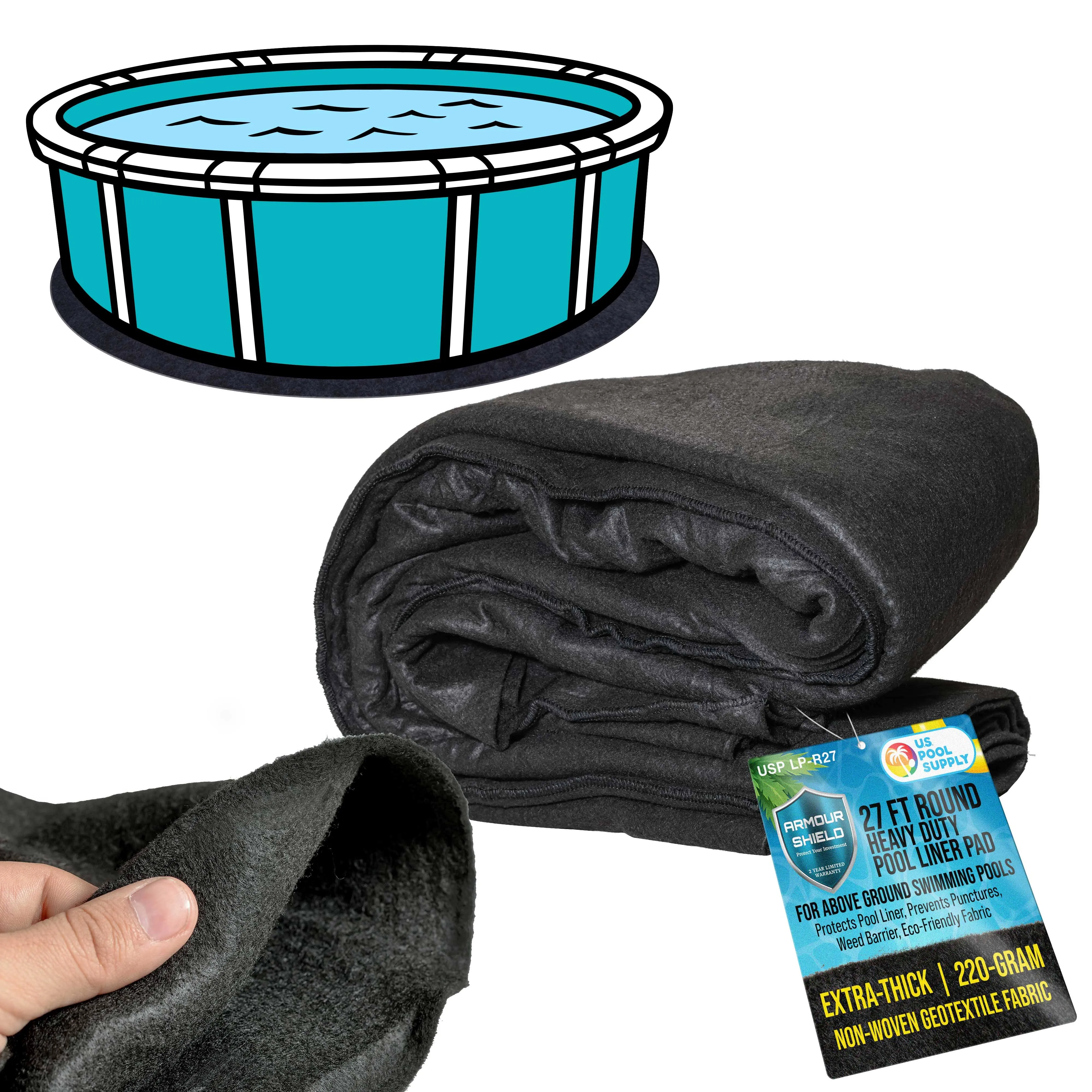 U.S. Pool Supply Armour Shield 27-Foot Round Heavy Duty Pool Liner Pad for Above Ground Swimming Pools - Protects Pool Liner, Prevents Punctures, Weed