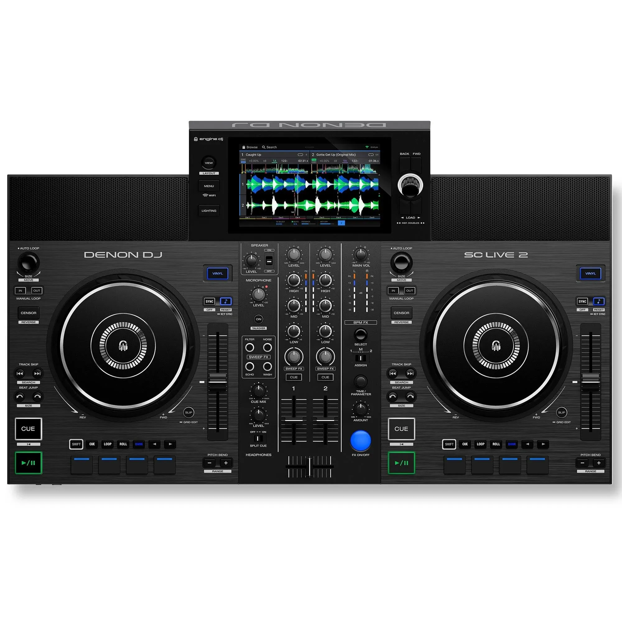 Denon DJ SC LIVE 2 - Standalone DJ Controller, 2-Channel Mixer, Amazon Music Unlimited Streaming, Wi-Fi, Speakers, Serato DJ & Virtual DJ Compatible,Black