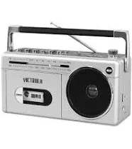 Mini Bluetooth Boombox with Cassette Player, Recorder and Am/Fm Radi...