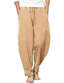 COOFANDY Men Hippie Harem Pants Baggy Linen Boho Yoga Casual Drop Crotch Trouser