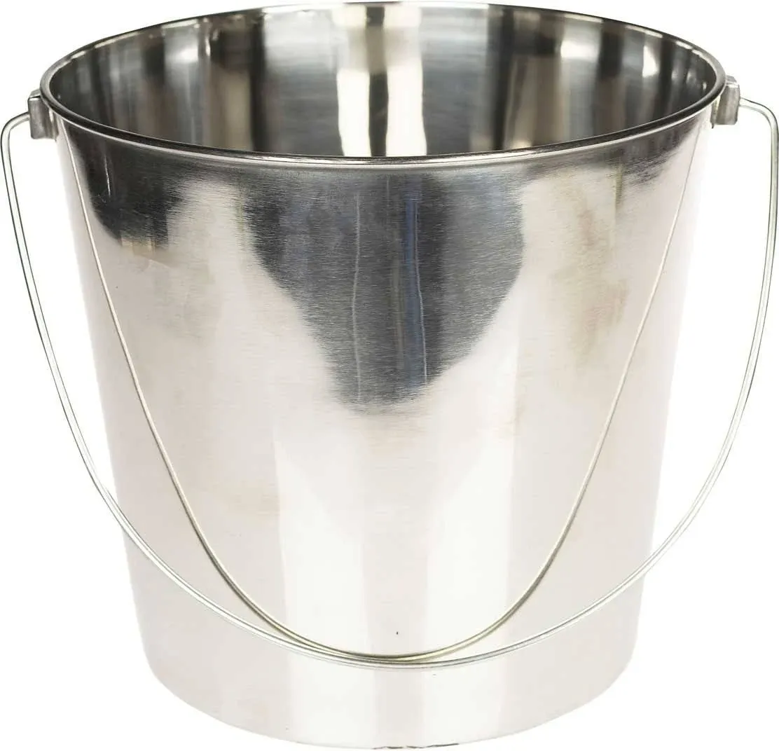 Heavy Stainless Steel Round Bucket, 9-Quart