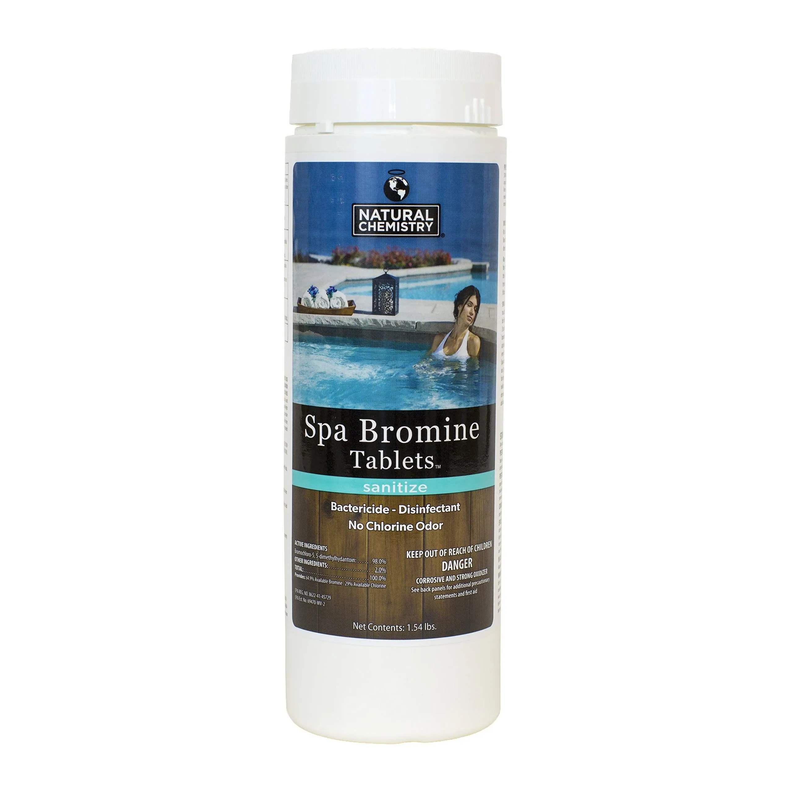 1.54 LB Natural Chemistry Spa Bromine Tablets Sanitize For Hot Tubs & Spas 04209