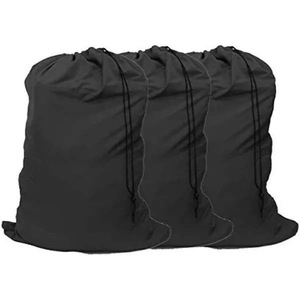 Extra Large Laundry Bag 3 Pack, Black, Travel Laundry Bags with Drawstring Closure, 30"x40", for college, dorm and apartment dwellers (3PCS Black)