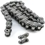 PGN #40 Roller Chain - 3 Feet + Free Connecting Link - Carbon Steel Chains fo...