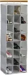 SimpleHouseware 24 Section Hanging Shoe Shelves Closet Organizer, Gray