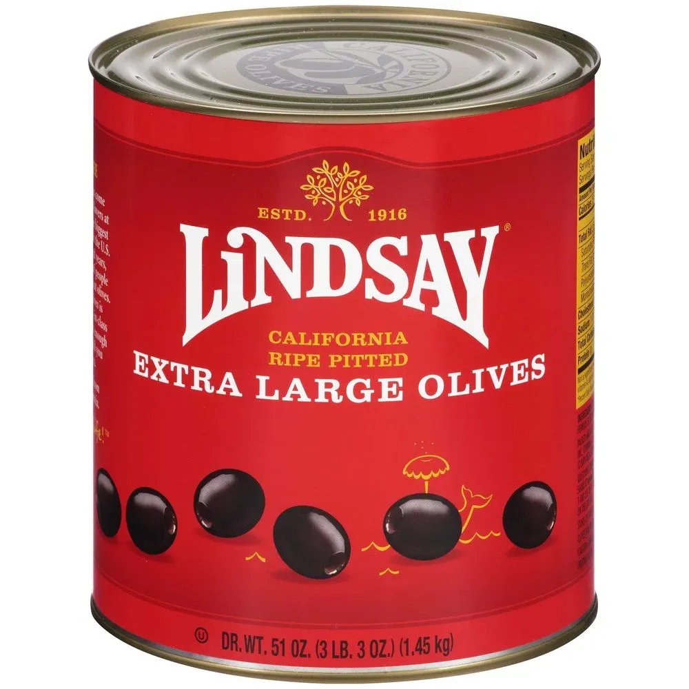 Lindsay Extra Large Pitted Ripe Olive, 51 Ounce -- 6 per Case.