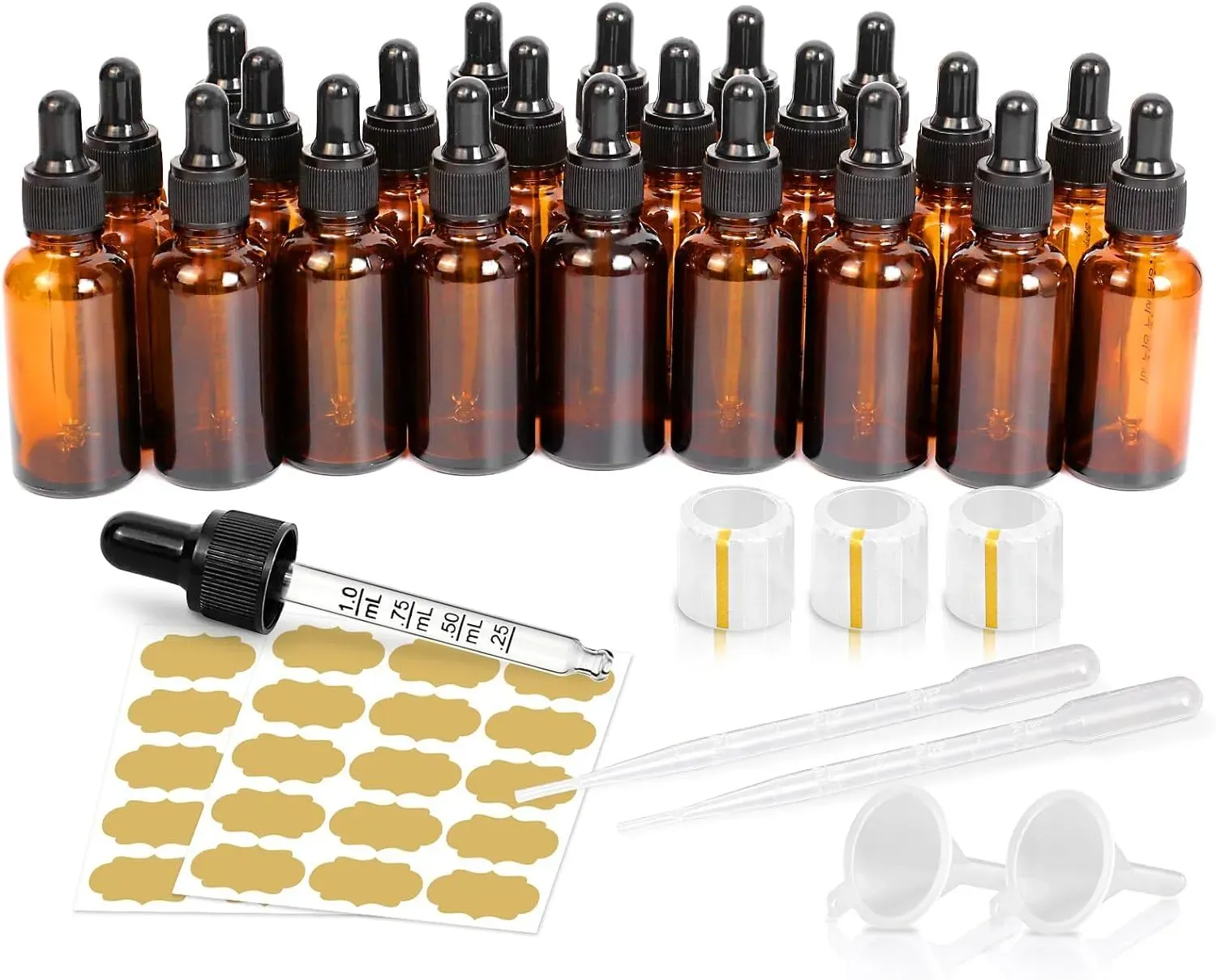 GMISUN Tincture Bottles with Dropper, 22 Pack 1 Oz Amber Glass Dropper Bottle wi