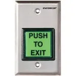 Seco-Larm Enforcer Single Gang Request-To-Exit Plate with 2" Illuminated Green