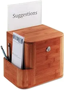 Safco Bamboo Suggestion Box 10 x 8 x 14