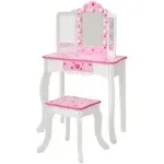 Teamson Kids Fantasy Fields Gisele Sweethearts LED Vanity Table &amp; Stool, White