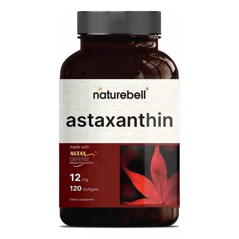 NatureBell Astaxanthin 12mg, 240 Softgels, Made with Astax (Max Strength from Microalgae)