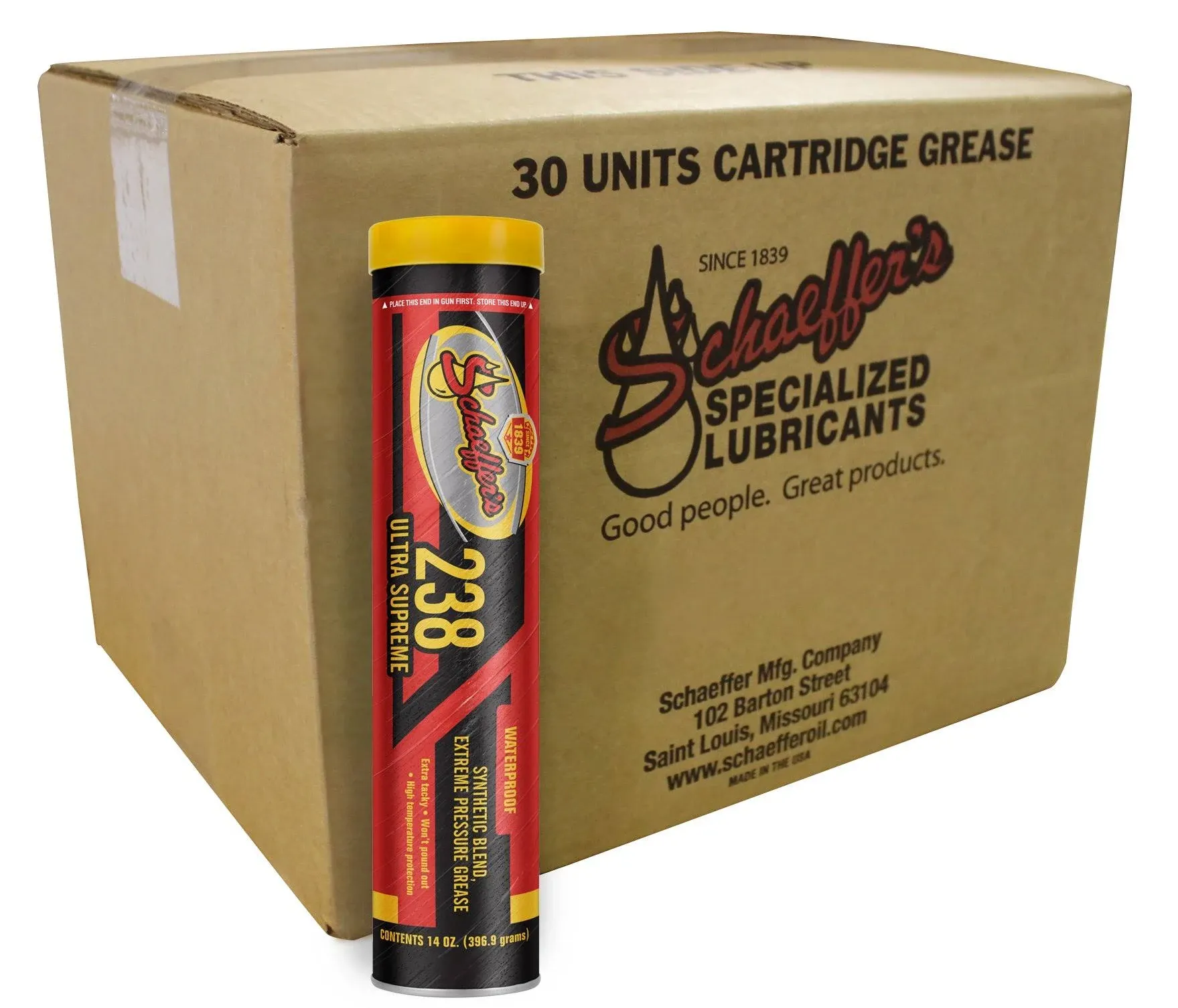 Schaeffer Manufacturing Co. 02382-029 Ultra Supreme Grease, NLGI #2, 14 oz. (Pack ...