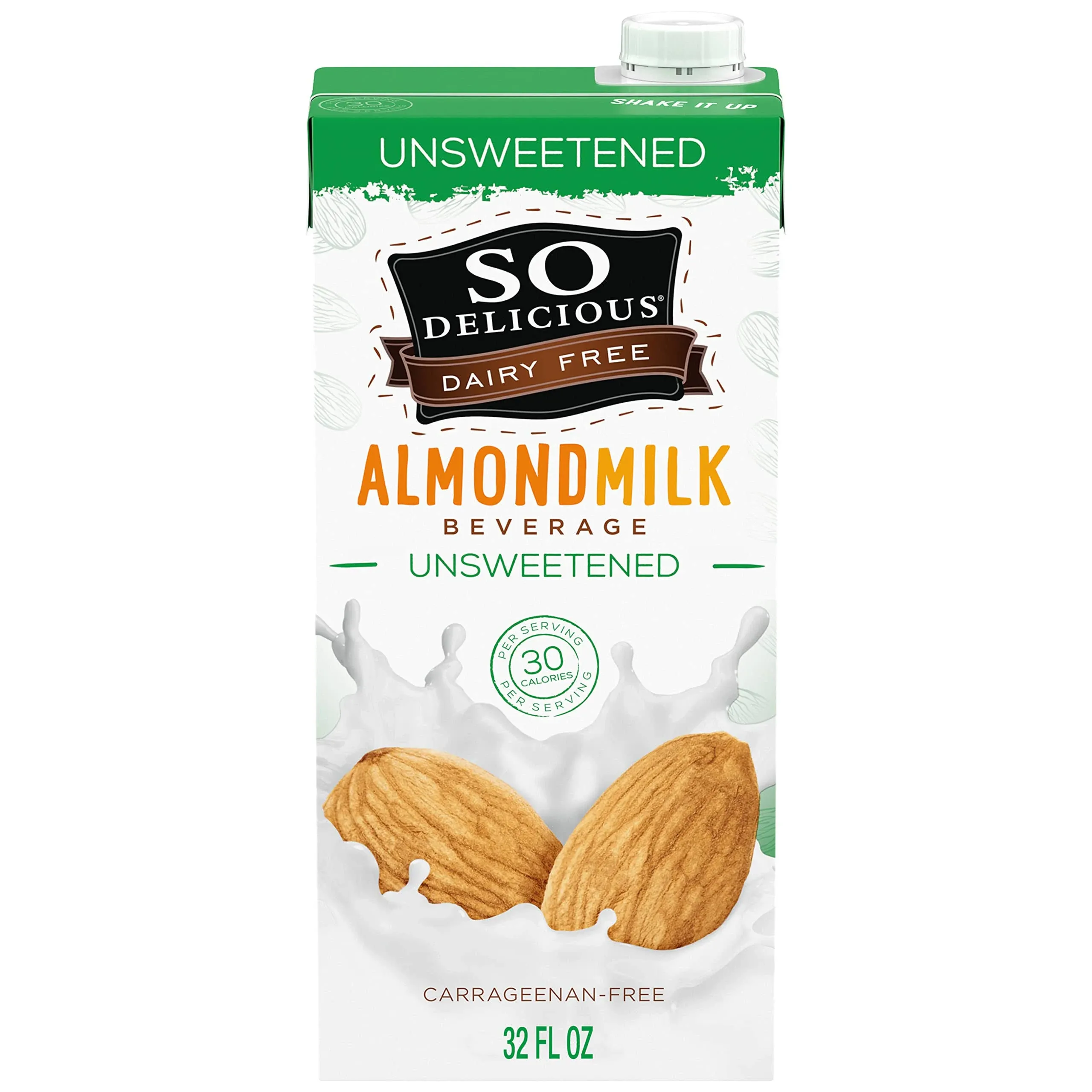 So Delicious Dairy Free Almond Milk Beverage -Unsweetened - Case of 6 - 32 fl oz