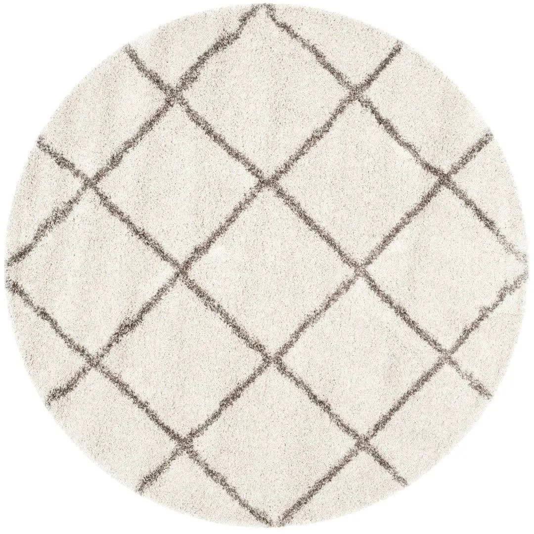 Safavieh Hudson Shag SGH281A Ivory/Grey 7' x 7' Round Area Rug