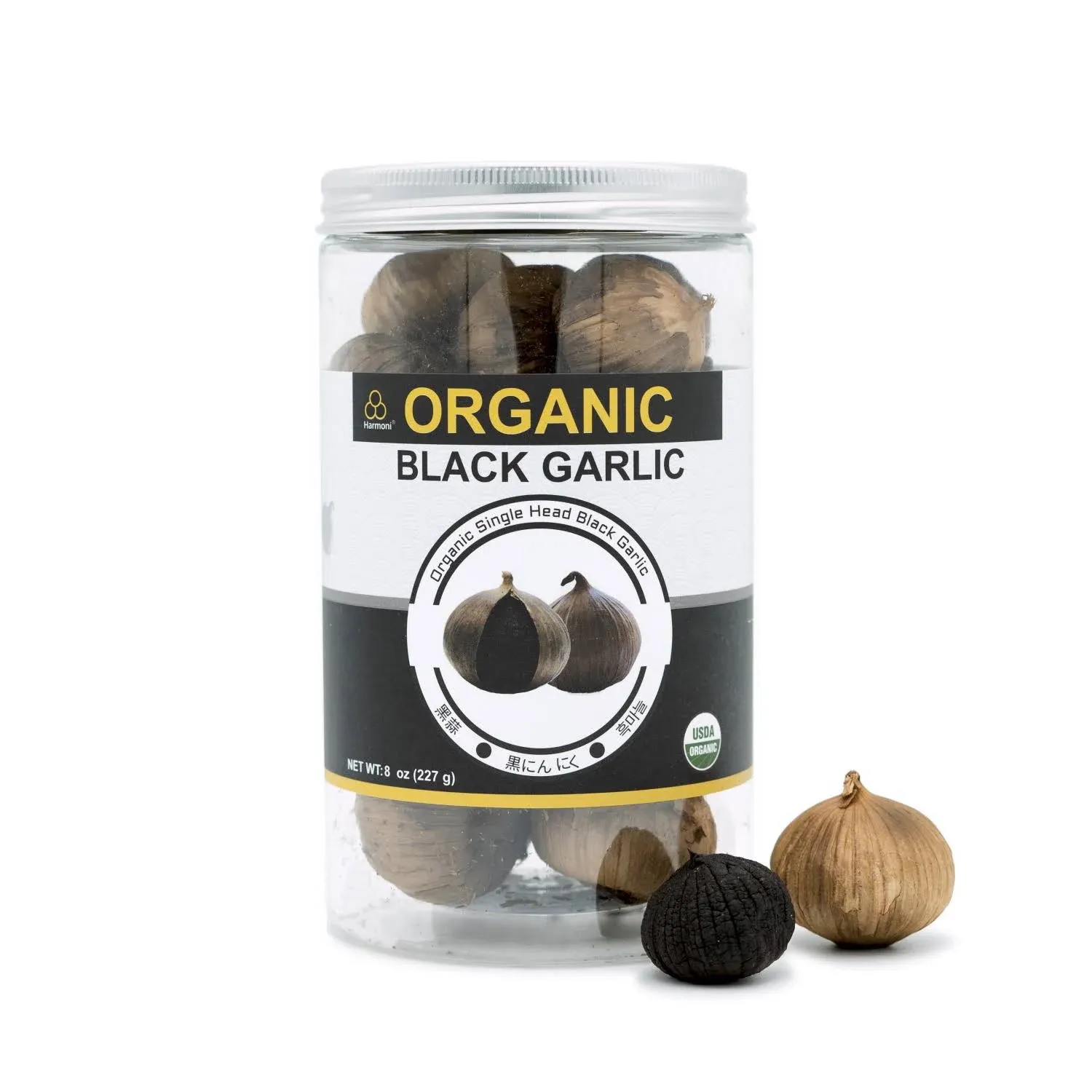 USDA Organic Black Garlic 227g Black Pearl Garlic Jar 8oz 100% Whole Black Garlic