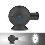 Unique LED Analog Projection Clock with Night Light 360° Rotating,Brightness/Size Adjustable,Desktop/Ceiling Mount Projector Clock for Home Deco (Black)