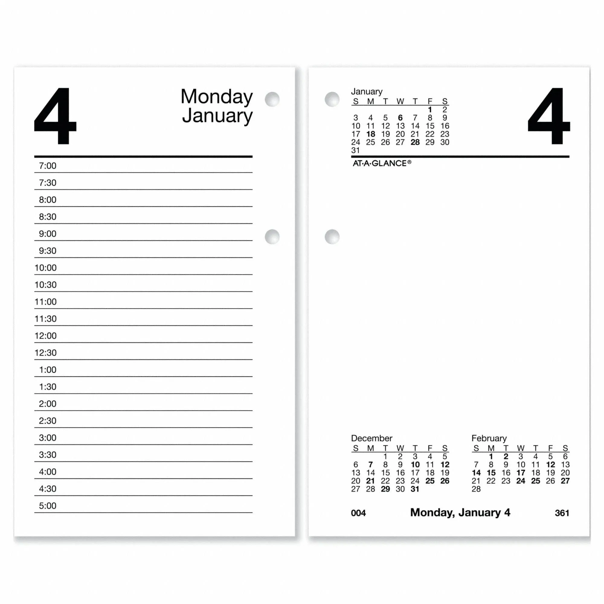 AT-A-GLANCE Daily Desk Calendar Refill