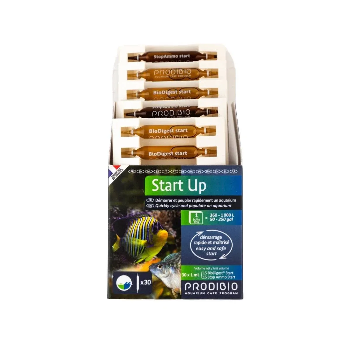 Start Up, Bacteria Starter Kit, Fresh and Saltwater, 30/1 mL vials, 90-250 gallons