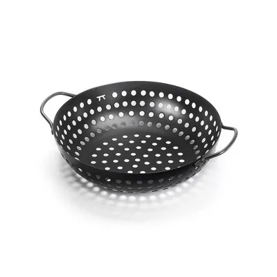 Outset® QD70 10 3/4" Diameter Non-Stick Perforated Grill Basket