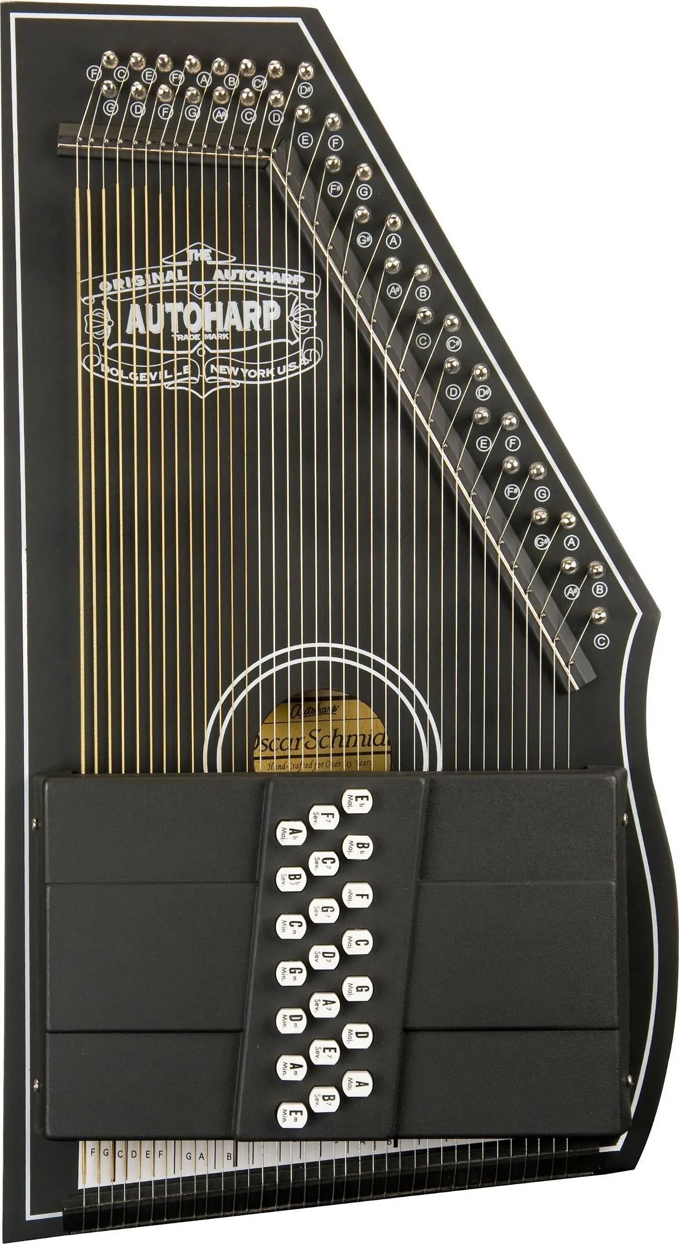 Autoharp by Oscar Schmidt OS73CE 1930's Reissue 21 Chord 36-String Acoustic/Electric Auto Harp with Pickup - Satin Black