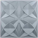 Art3d 2x2 PVC Decorative Suspended Ceiling Tile, Glue-up Ceiling Panel Classic Floral (Pack of 12) Grey, Gray