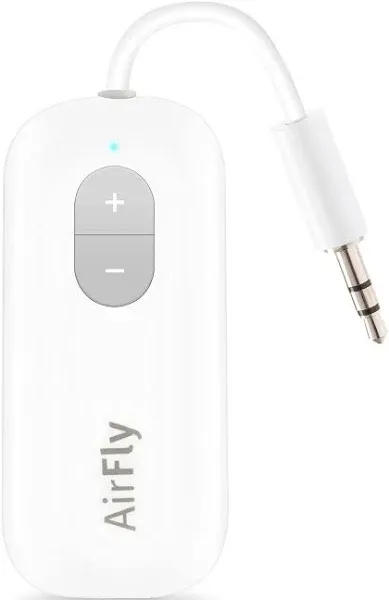 Twelve South AirFly SE Iridescent Bluetooth Wireless Audio Transmitter Receiver for AirPods or Wireless Headphones - Use with Any 3.5mm Audio Jack for Airplane, Gym Equipment, TV, iPad/Tablet and Auto