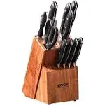 VEVOR Knife Storage Block 15 Slots, Acacia Wood Universal Knife Holders Without 