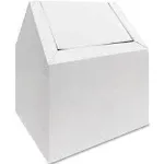 Hospeco Double Entry Swing Top Floor Receptacle Metal White