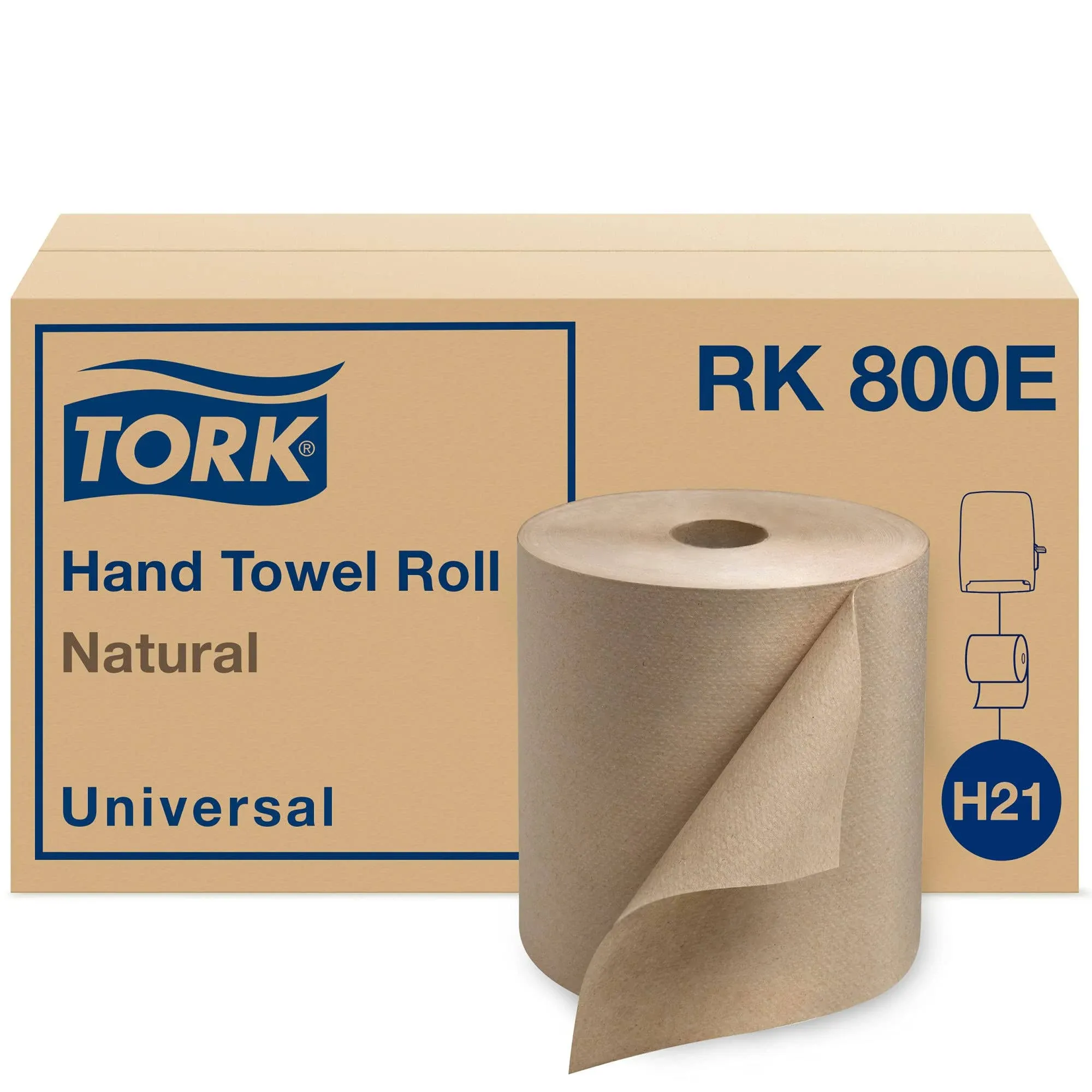 Tork Universal Hardwound Roll Towel, 7.88" x 800 ft, Natural, 6/Carton